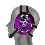 Wrestling headgear Purple Fire Skull Stickers