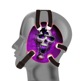 Wrestling headgear Purple Fire Skull Stickers