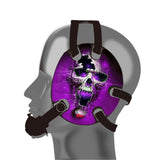 Wrestling headgear Purple Fire Skull Stickers