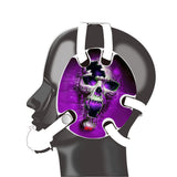 Wrestling headgear Purple Fire Skull Stickers